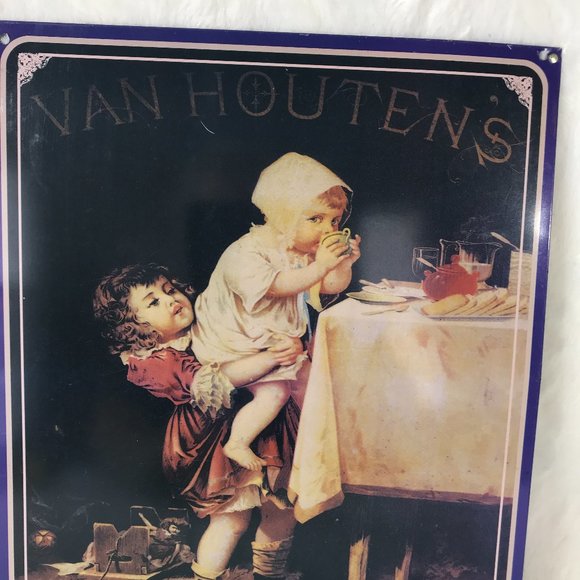 Van Houten's Cocoa Advertising Metal Sign 9.5" x 12" - Picture 2 of 5